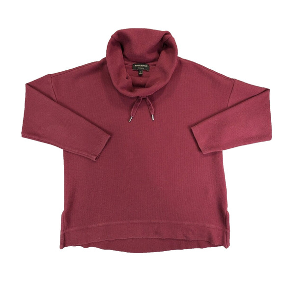 Banana Republic Eco Pullover Sweater Large Women's Cowl Neck Cotton Blend Red - Picture 1 of 9